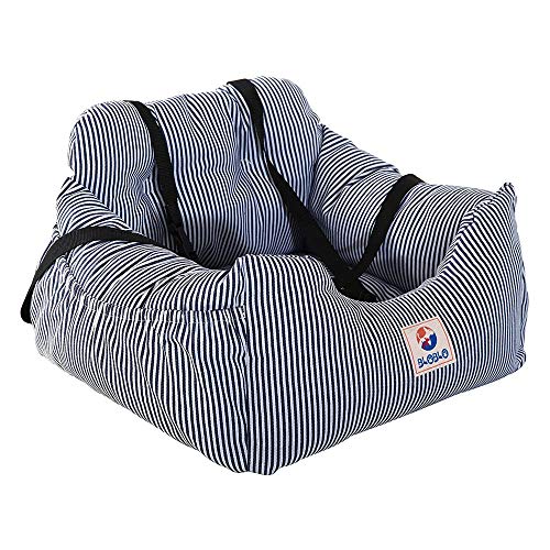 Dog Car Seat Pet Booster Seat Pet Travel Safety Dog Bed for Car with Storage Pocket (Blue)