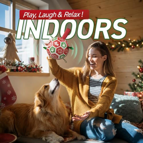 Christmas Dog Balls with Straps (Christmas 2 / 8 Inch)