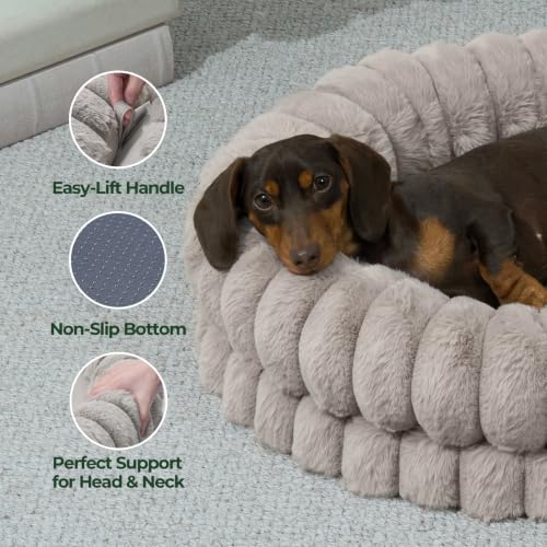 Luxury Donut Dog Bed (36.0"L x 36.0"W x 7.5"Th / Oatmeal)