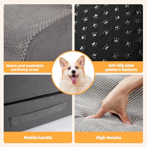 Dog Stairs for High Beds (grey)