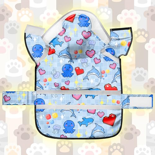 Dog Raincoat Adjustable Rain Jacket with Hooded Double Layer for Large Medium Small Dogs Puppies (Ocean Blue / XX-Large)