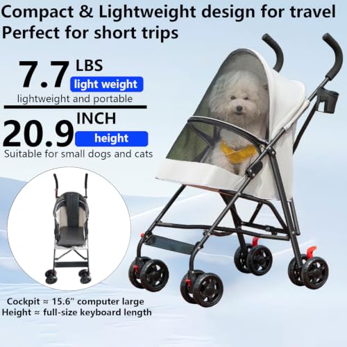 Cat Stroller Foldable Lightweight for Small Dogs Cats 0 (Gray)