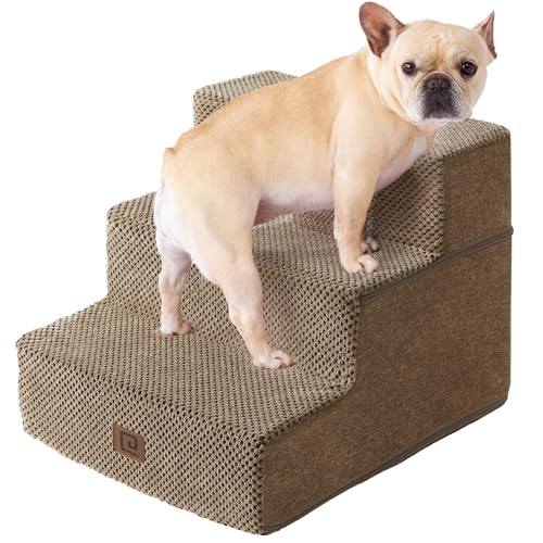 Dog Stairs for Small Dogs 13.5" H (Camel / Standard 15" x 18" x 13.5")