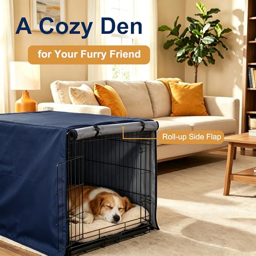 Dog Crate Cover Heavy Duty Polyester (Navy Blue / M (36.0"L x 23.0"W x 25.0"H))