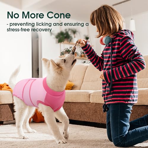 Dog Recovery Suit (Angel Pink / X-Large)