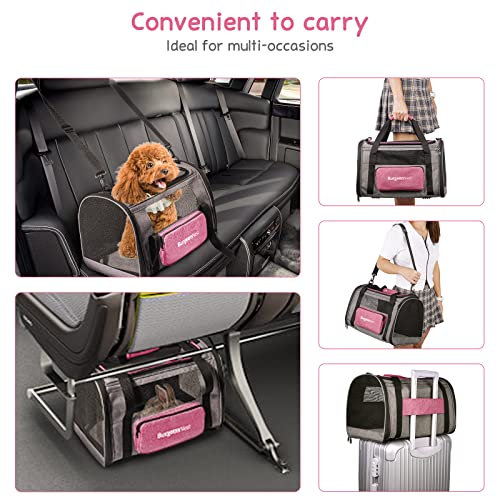 Soft Cat Carrier for Cats up to 20 Lbs (Pink / 17.7"L x 12.0"W x 12.5"H)