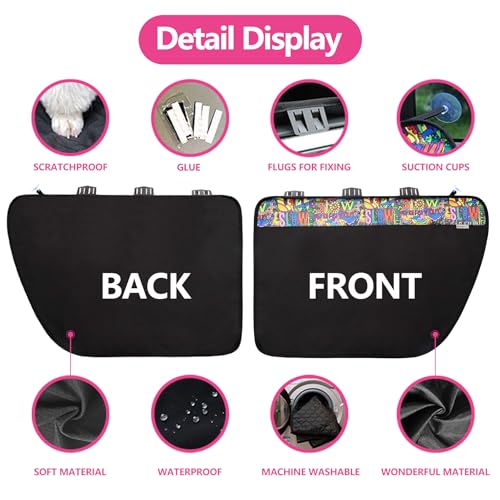 2PCS Car Door Protector for Dogs Pet Car Door Cover (Black)