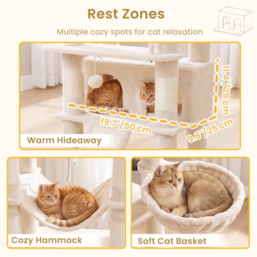 Tall Cat Tree 78 (Beige / 70 inch)