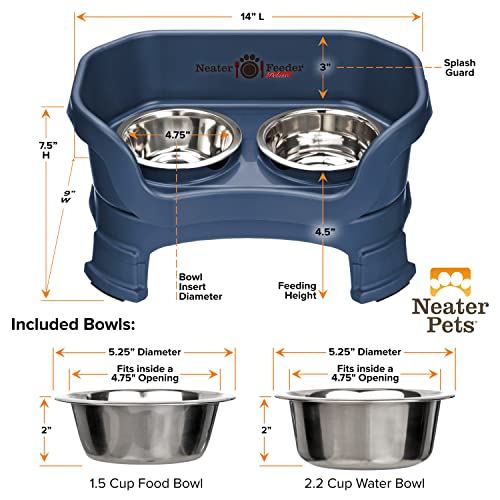 Neater Feeder Deluxe Mess (Small + Standard Bowl / Dark Blue)