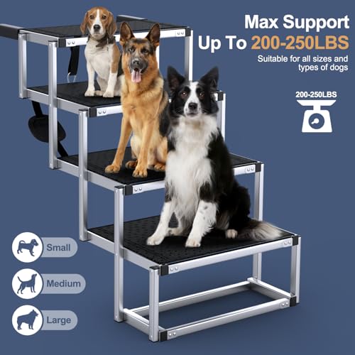 Extra Wide 20" Dog Stairs for Large Dogs (Extra Wide-4 Steps)