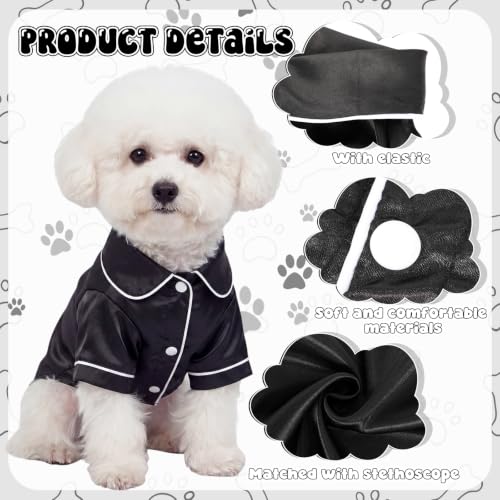 Dog Silk Pajamas Shirt Puppy Satin Pjs for Small Dog (S / Black)