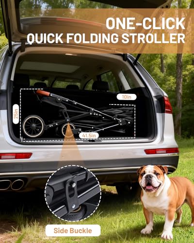 Dog Stroller for Medium & Large Dogs Up to 66 lbs (Classic Black)