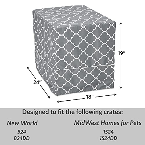 MidWest Homes for Pets Small Dog Crate Cover Featuring Teflon Fabric Protector (Designer Gray / 24 Inch)