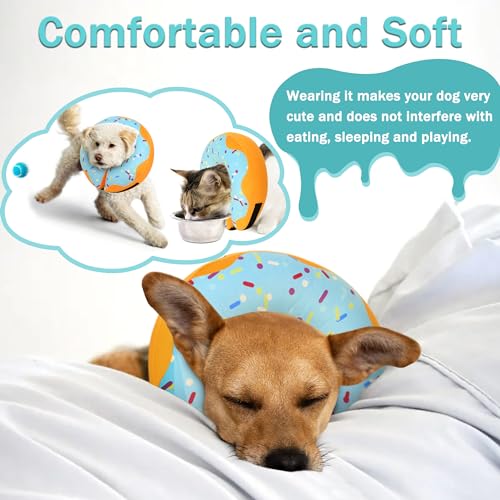 Recovery Donut Collar for Dogs & Cat (Blue / M（neck 8"-11"）)