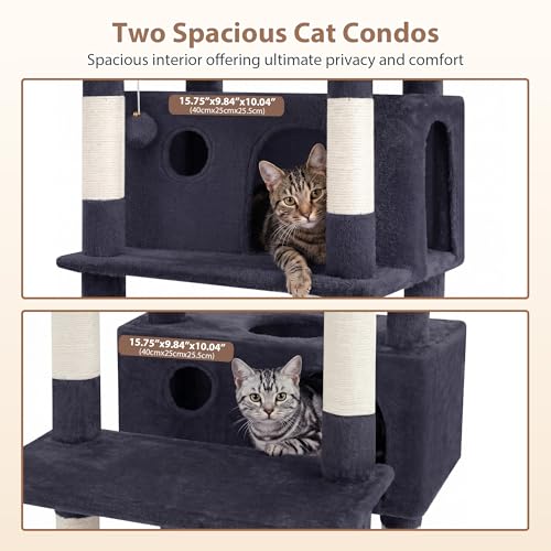 Cat Tree 74" Tower for Large Cats (74 inch / Smoky gray)