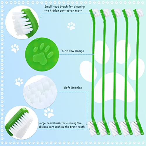 70 Pcs Dog Toothbrush Bulk Pets Dual Headed Dental Brushes (Green)