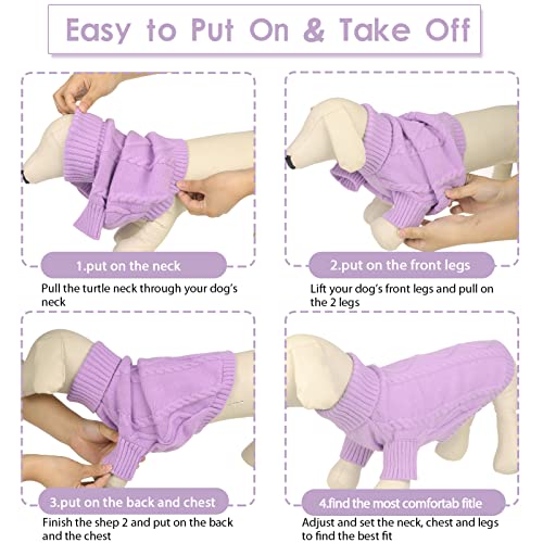 Small Dog Sweater for Small Dogs Girl (Small / Lilac)
