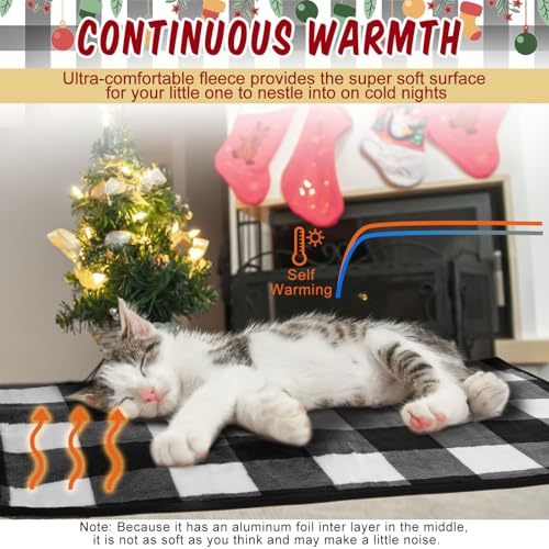 2 Pcs Large Self Warming Cat Pad Self Heating Cat Mat Bed Dog Crate Pet Blankets Thermal Heated Bed Mat for Outdoor Indoor Newborn Kittens Puppies Dog (24 x 18)