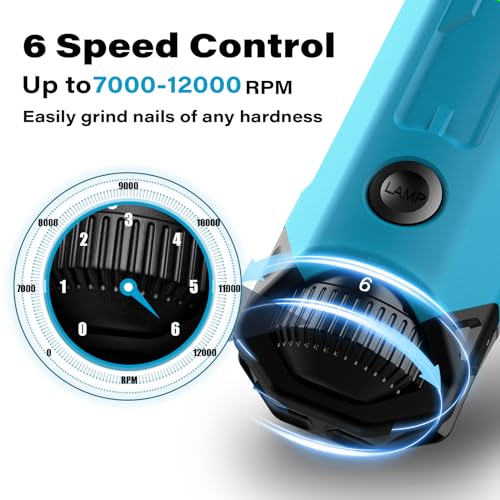 6 Speed Dog Nail Grinder (E-Bright Blue)