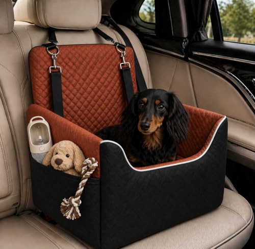 Dog Car Seat for Small (Black/Brown)