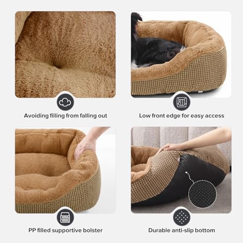 Large Dog Bed (L (35"x25"x9") / Brown)