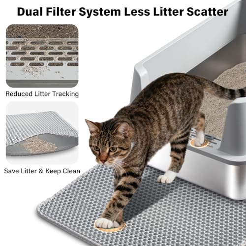 Stainless Steel Cat Litter Box with Lid (Extra Large)