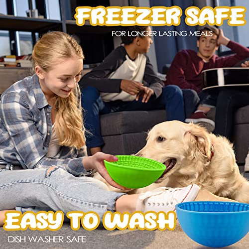 2 Pcs Dog Lick Bowl (Green, Blue)