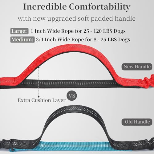 Hands Free Dog Leash with Zipper Pouch (Red / Medium)
