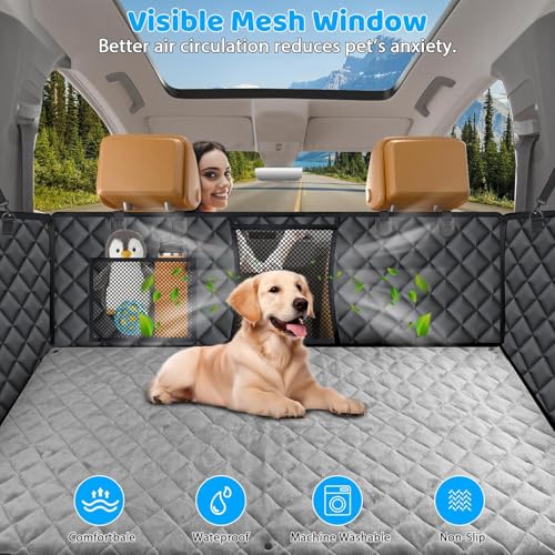 Back Seat Extender for Dogs (Black and Grey / XL - Full Size Crew Cab Truck)