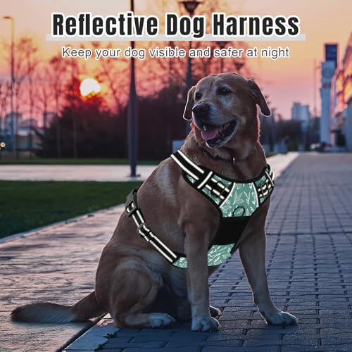 No Pull Dog Harness (Green Leaves / Small)