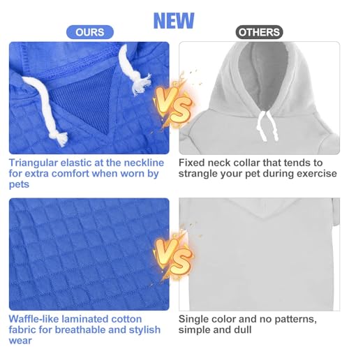 Dog Hoodies Sweater for Small Dogs (Blue / S/M (Back: 14",Chest: 19", Neck: 12"))