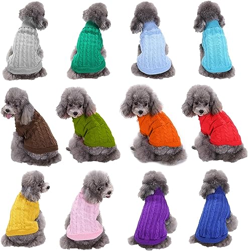 Dog Sweater Soft Warm Turtleneck Knitted Clothes for Small Medium Large Pet (Apricot / XX-Large)