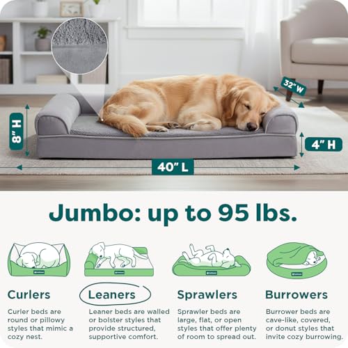 Orthopedic Dog Bed for Large Dogs w (Jumbo / Gray)