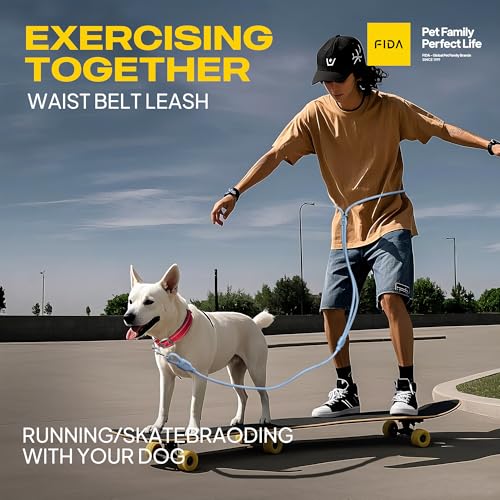 Waterproof Hands Free Dog Leash for Small Dogs (Light Blue / S/M(8ft-1/4in))