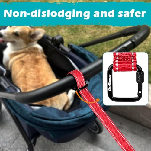 Dog Leash Wrist Strap with Lockable Clip for Dog Retractable Leash (Red / 1 Pack)
