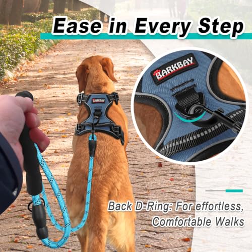 Dog Harness for Medium Sized Dog No Pull 2 Leash Clips Dog Vest (Medium / Navy)