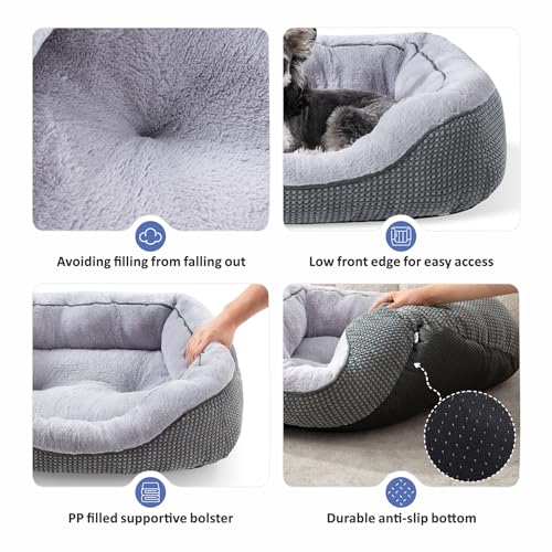 Small Dog Bed for Small Dogs (S (20"x19"x6") / Grey)