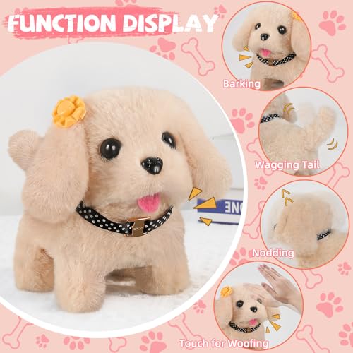 16 Pcs Robot Dog Toys for Girls (Pink)