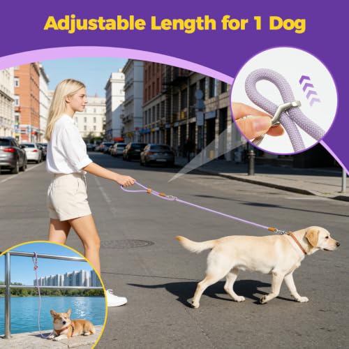 Hands Free Double Dog Leash 2 (Purple)