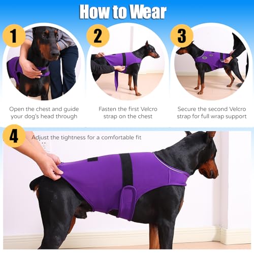 Dog Anxiety Vest (M-Chest(14.1"-22") / Dark Purple)