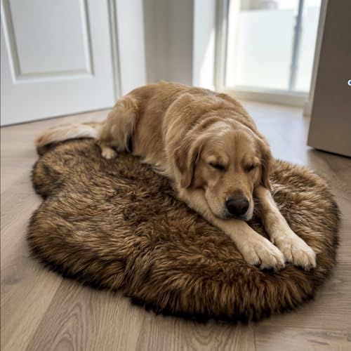 Faux Fur Orthopedic Dog Bed (Brown / Large/Extra Large)