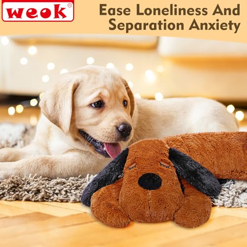 Puppy Heartbeat Toy for Separation Anxiety Relief (BROWN++++)