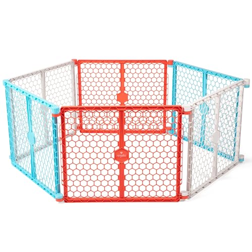 Safety 192 Inch Super Wide Baby Gate and Play Yard (Red, White and Blue)