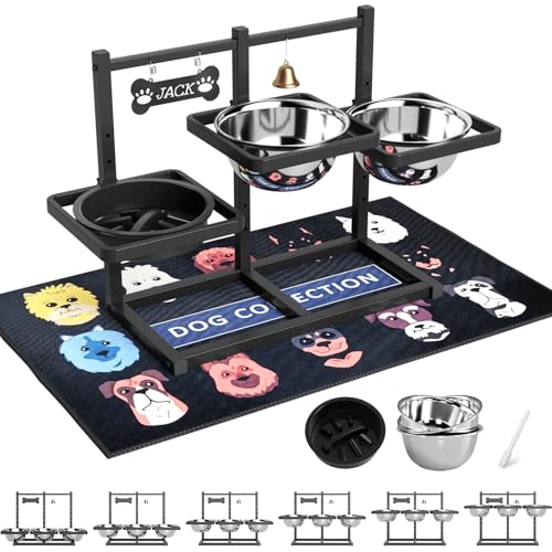 Elevated Dog Bowl Stand for Medium (Black & Blue & Red / Large Dogs)