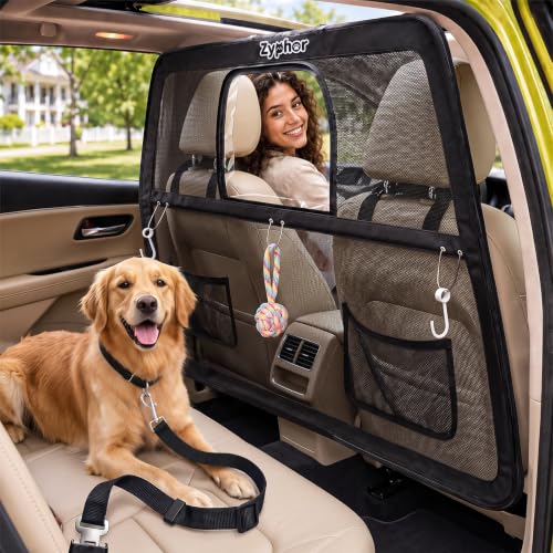 56 Inch Wide Dog Car Barrier for 2nd 3rd Row Seats & Cargo Area (Large(56"*32"))