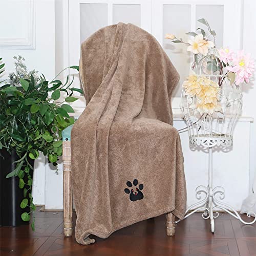 Extra Large Dog Towels for Drying Dogs (Brown / XL-55" * 36")
