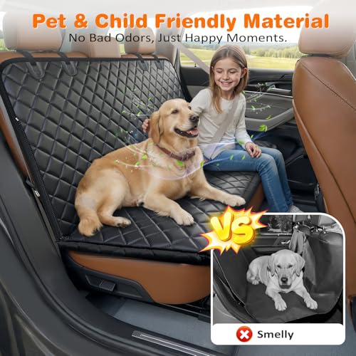 Dog Car Seat Cover for Back Seat (Jet Black / Standard - 54" Length)