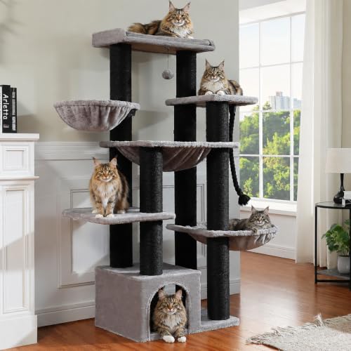 Heavy Duty Cat Tree (Black&Grey / 67in)