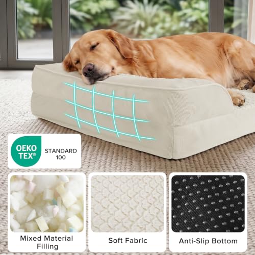 Orthopedic Large Dog Bed (L (35"x 25"x 6.5") / Beige)