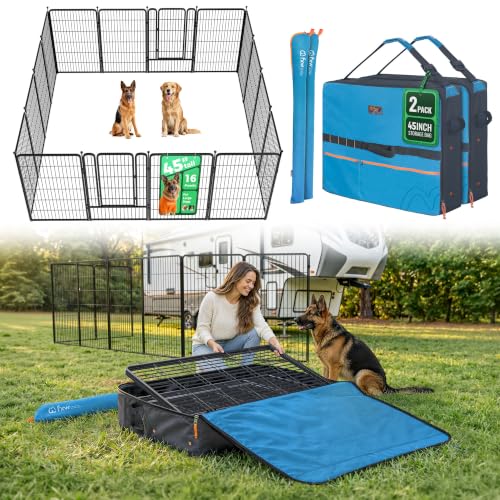 Rollick Dog Playpen with Storage Bags (Black / 45"H)